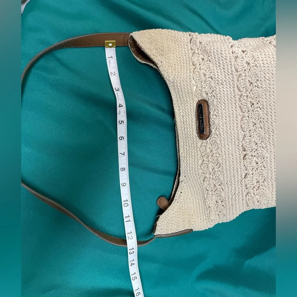 Jaclyn Smith Tan Crochet Hobo Bag